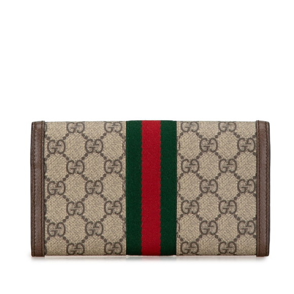Gucci GG Supreme Ophidia Continental Wallet Long 523153 Beige Brown PVC Leath... - Picture 3 of 9